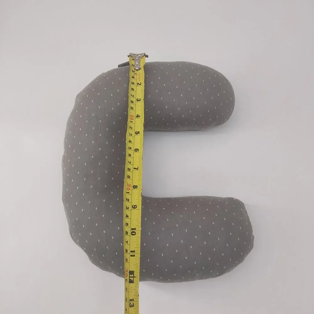 Buckwheat Hull U-Shaped Neck Pillow Adjustable,  with Pillowcase Grey